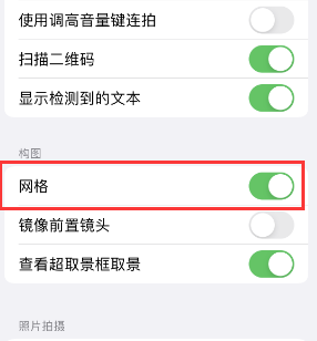 青浦苹果手机维修网点分享iPhone如何开启九宫格构图功能 