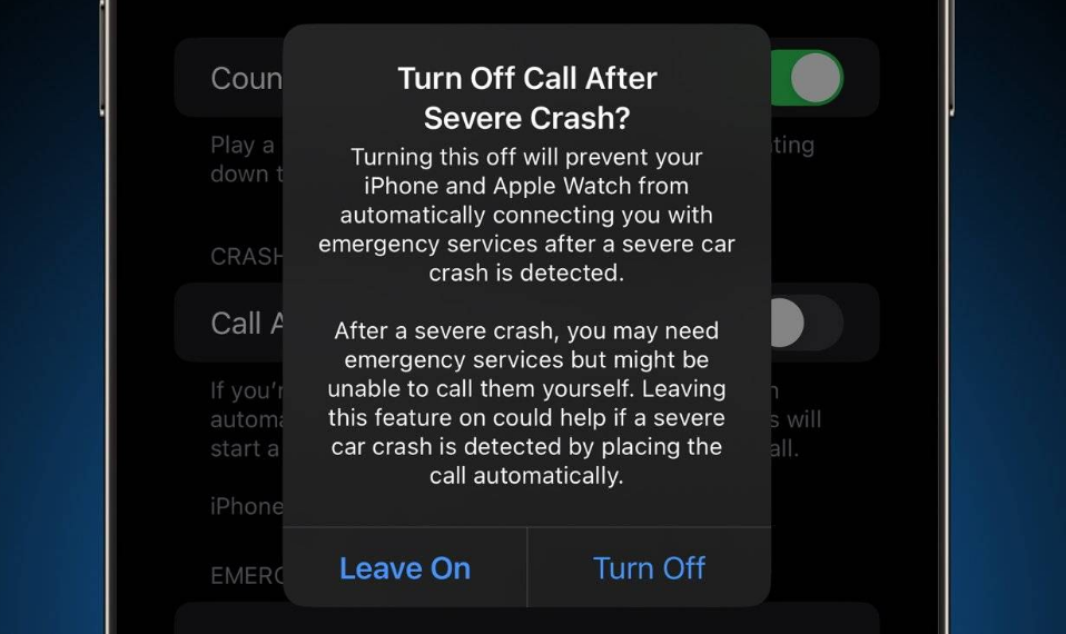 青浦苹果14维修分享 iPhone 14 和 Apple Watch 上关闭崩溃检测 